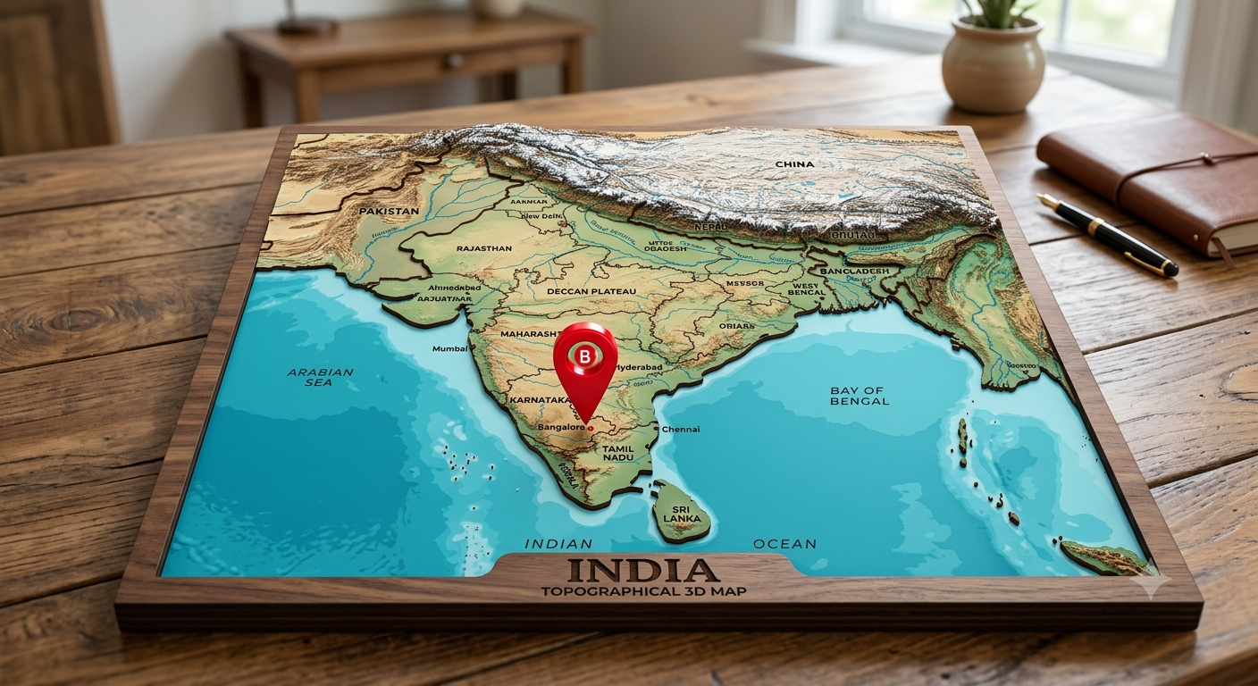 Map showing India